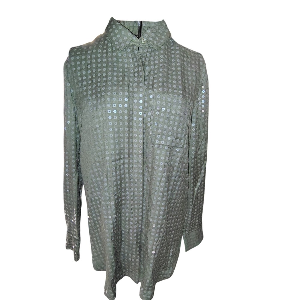 Maeve By Anthropologie Sequin Button Up t